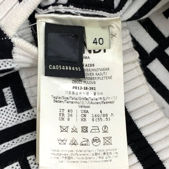 Fendi logo monogram all-over crewneck long-sleeve knit sweater - Picture 7 of 7